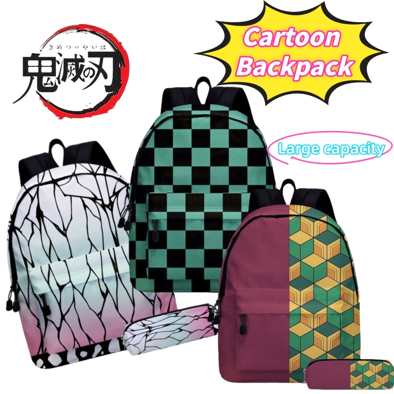 Travel Accessories Gadget - กระเป๋าเป้สะพายหลังนักเรียนน้ำหนักเบา ลายดาบพิฆาตอสูร โคโจ ชิโนบุ คามาโดะ ทันจิโร่
