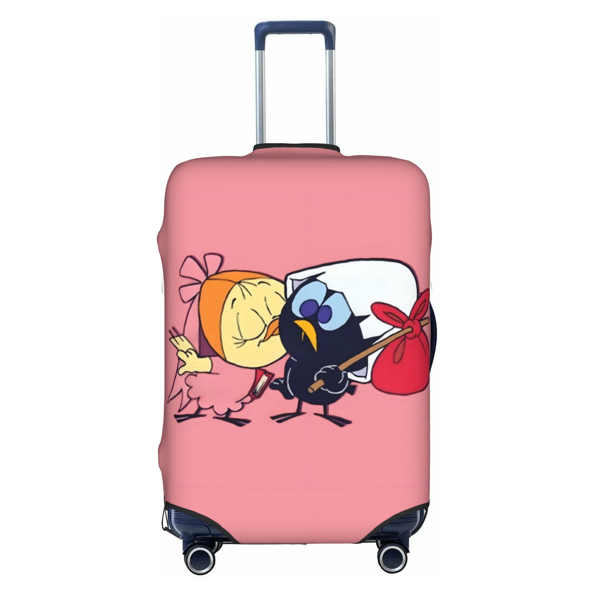 Travel Accessories Italy - ปลอกหุ้มกระเป๋าเดินทางลายการ์ตูนแอนิเมะ Calimero ยืดหยุ่น ลายการ์ตูนทีวีอิตาลี ป้องกันกระเป๋าเดินทาง เหมาะสำหรับกระเป๋าขนาด