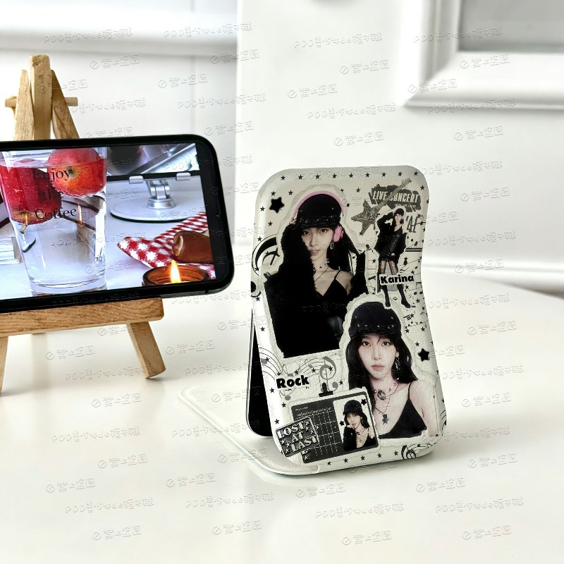 Travel Accessories Gadget - เอเอสปาส มินิกระจกแต่งหน้าแบบพับได้แนวตั้งเดสก์ท็อปกระจกเครื่องสำอางแบบพกพากระจกพกพาสำหรับนักเรียนเดินทางอุปกรณ์เสริมความงาม