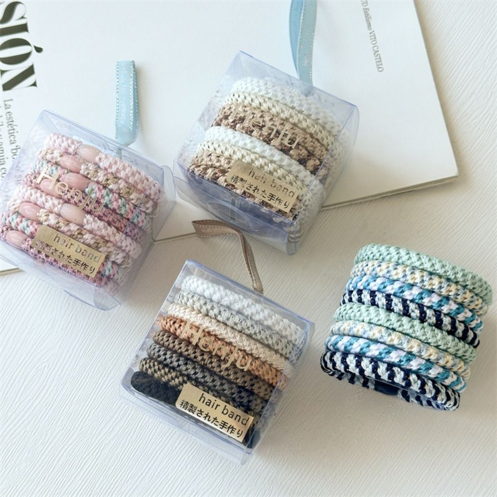 Travel Accessories Kmart - 8 ชิ้น/เซ็ต ยางรัดผม ชุดเชือกรัดผมแบบพื้นฐาน แหวนรัดผมน่ารัก ที่รัดผมหางม้า