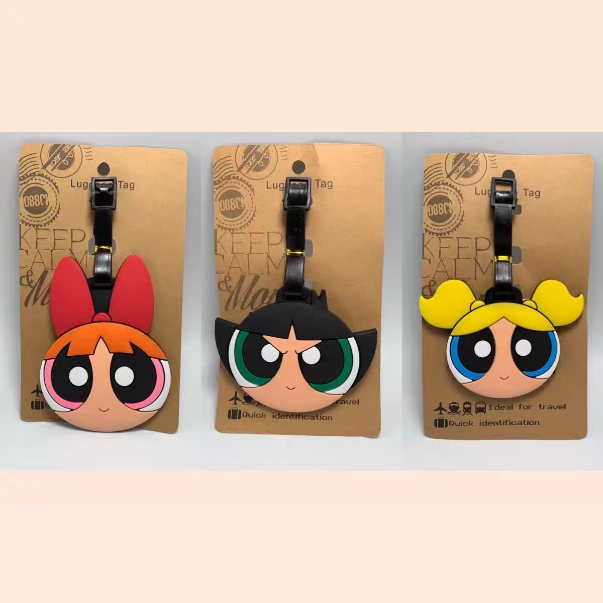 Travel Accessories Gadget - จี้กระเป๋าอนิเมะ The Powerpuff Girls น่ารัก สไตล์การ์ตูน