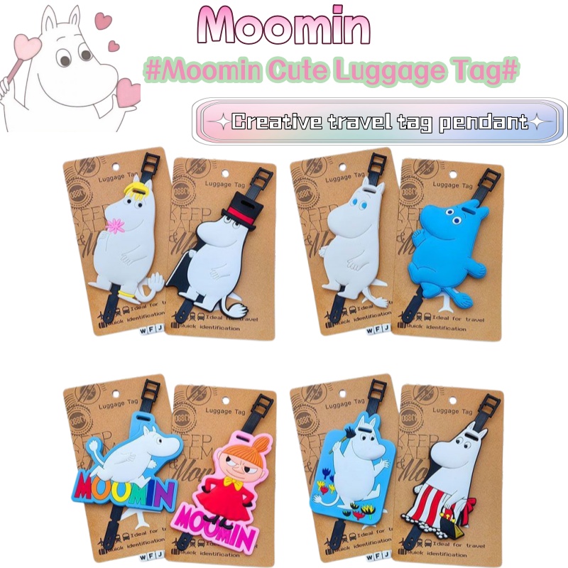 Travel Accessories Kit - การ์ตูนอนิเมะมูมินตัวเล็กอ้วน ป้ายติดกระเป๋าเดินทาง ป้ายติดกระเป๋าเดินทางลายครอบครัวมูมิน ของตกแต่งกระเป๋าเดินทางสุดสร้างสรรค์ พวงกุญแจ