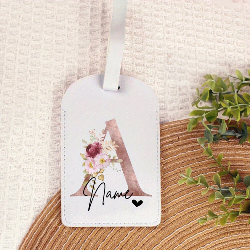 Travel Accessories Personalised - ป้ายแท็กกระเป๋าเดินทาง PU แบบส่วนตัว พิมพ์ลายแฟชั่น ป้ายแท็กกระเป๋าเดินทางแบบโมโนแกรม ป้ายแท็กกระเป๋าเดินทางแบบกำหนดชื่อได้