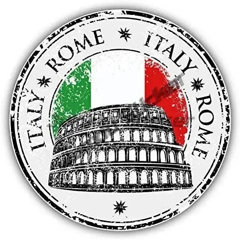 Travel Accessories Italy - โรมเมืองอิตาลีธง Grunge Travel แสตมป์ไวนิล Decal สติกเกอร์กันน้ํารถ