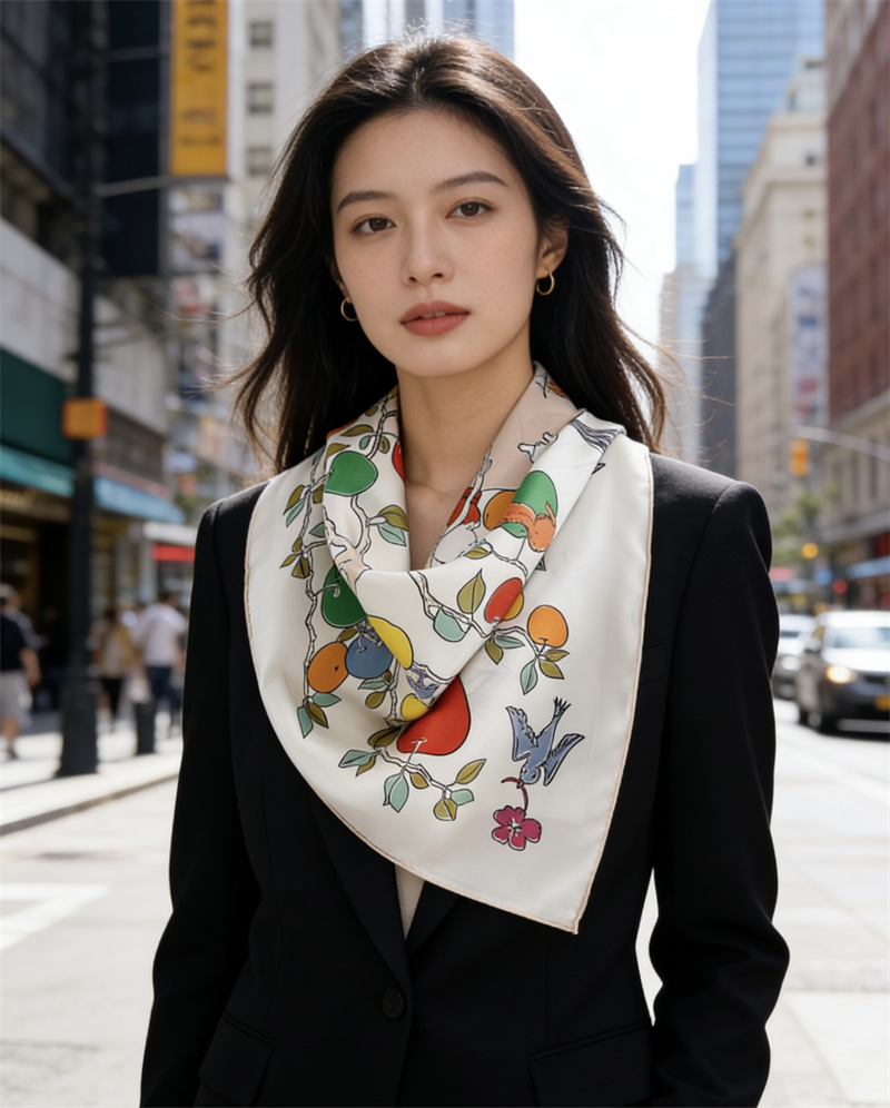 ผ้าพันคอไหมพิมพ์ลาย AB Faced 1 - Travel Hair Accessories บทวิจารณ์และราคา