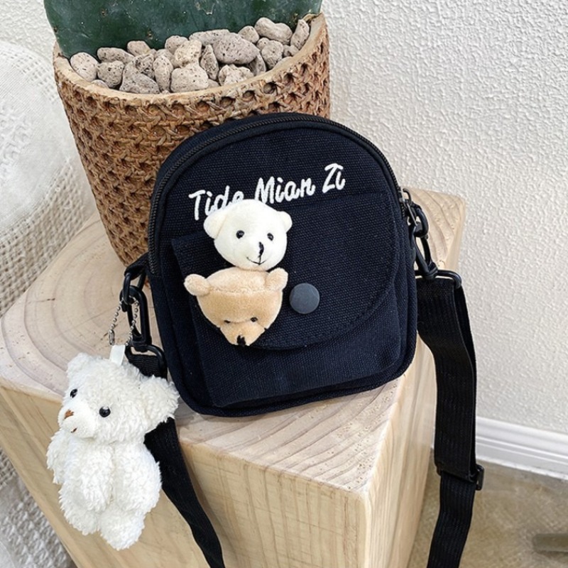 กระเป๋าสะพายข้างผ้าแคนวาสลายหม - Travel Accessories For Girls บทวิจารณ์และราคา