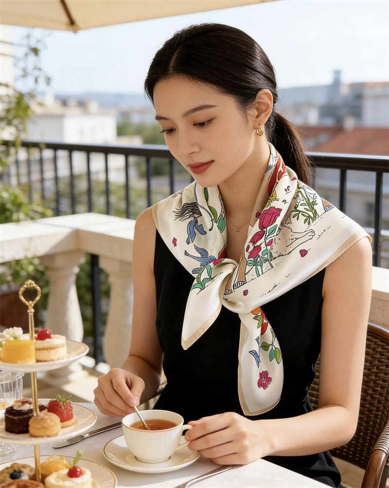 ผ้าพันคอไหมลายม้าสำหรับผู้หญิง - Travel Hair Accessories บทวิจารณ์และราคา