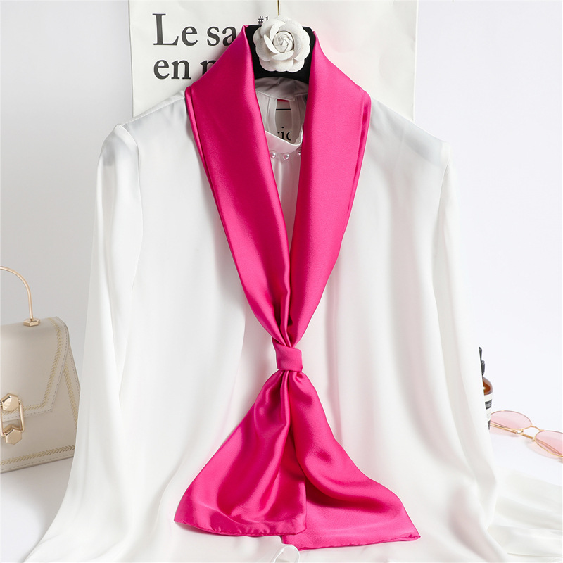 ผ้าพันคอไหมสีแดงล้วน ผ้าพันคอไ - Travel Hair Accessories บทวิจารณ์และราคา